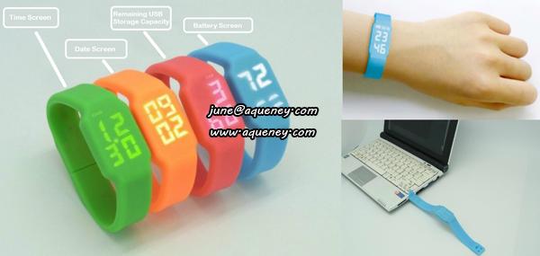 Wristband 1GB~32GB USB with LED Watch for Christmas