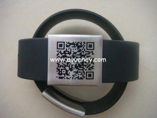 China High quality Custom color emergency id silicone bracelet with laser engraved QR code supplier