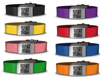 Custom made Silicone & Stainless steel ID Bracelet, Medical ID wristband