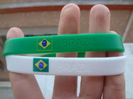 Country Flag Wristband Bracelet, Silicone Bracelets for Brazil 2014 World Cup