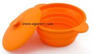 Colorful silicone bowl with lid / foldable bowl / Plastic bowl
