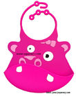 Gertrude Hippo Baby Bib with built in crumb catcher and adjustable clasp