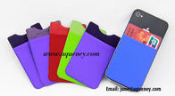 Factory Sale Cutom Print Lycra self-adhesive smart wallet, Lycra mobile card holder
