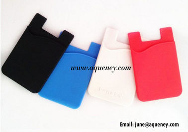 3M sticker silicone smart wallet purse, silicon back phone pouch, silicone card holder