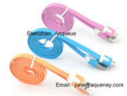 Wholesale Dual Color V8 Flat Micro USB Cable Noodle Charger Cord