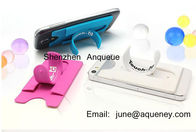 Free sample 3M Sticker Silicone Smart Wallet Mobile Phone Stand Card Holder Touch-C