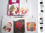 New design silicone card holder wallet with cleaning wipe