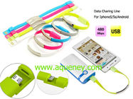 Fashion Silicone Bracelet Micro USB Charger Data Cable with logo printing