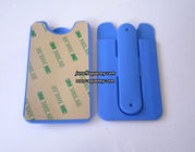 Wholesale Blue color silicone smart phone pouch with phone stand