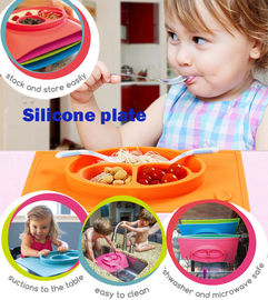 Wholesale Children silicone plate, custom color 4 different shape can be choosed