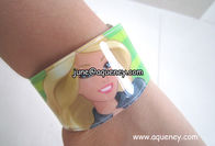 Creative cheap high quality reflective pvc slap band for promotion,various color can be choosed