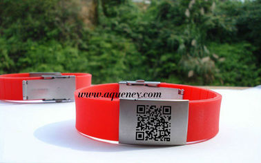 Custom made Silicone & Stainless steel ID Bracelet, Medical ID wristband