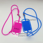 Wholesale Silicone Smart Phone Wallet card holder pouch with lanyard