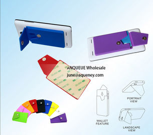 Newest cute custom logo 3M silicone smart wallet with multi-colors