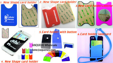 Newest cute custom logo 3M silicone smart wallet with multi-colors