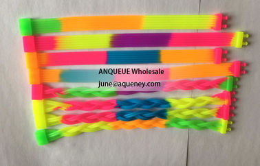 Cheap rainbow bracelet silicone wristbands, braid silicone wristband