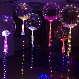2018 New Christmas new decoration 18" transparent BOBO helium balloon with led string lights