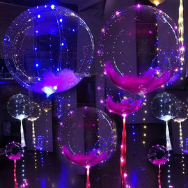 2018 New Christmas new decoration 18" transparent BOBO helium balloon with led string lights