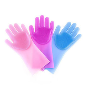 Custom Magic Heat Resistant Silicone Dishwashing Gloves With Wash Scrubber