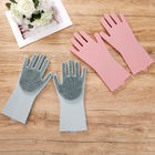 Custom Magic Heat Resistant Silicone Dishwashing Gloves With Wash Scrubber