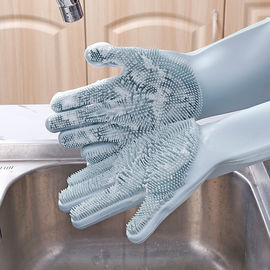 Custom Magic Heat Resistant Silicone Dishwashing Gloves With Wash Scrubber