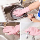 Colorful Non stick Durable Heat and Slip Resistant Long Silicone Scrubbing Brush Gloves