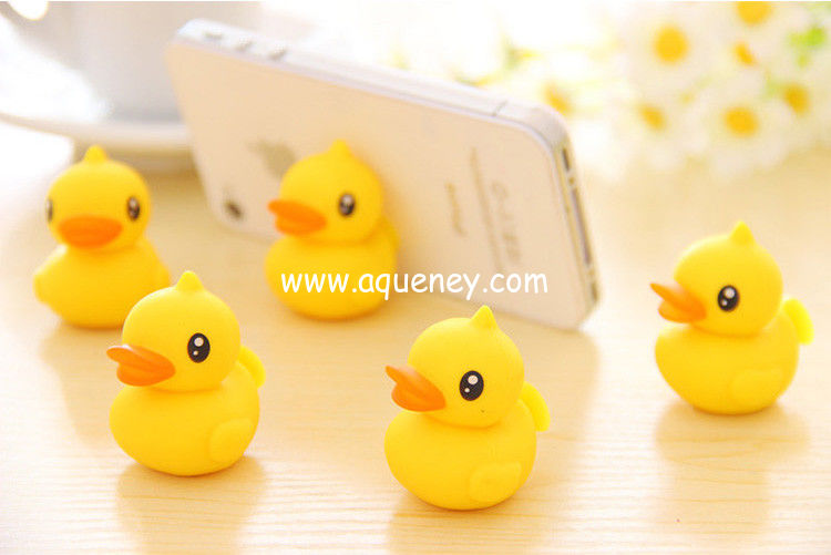 Cute duck shape silicone phone stand , silicone sucker stand for iphone