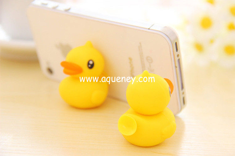 Promotional little duck silicone sucker phone stand for smart phone