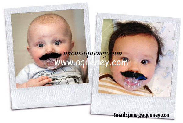Funny Baby Pacifier With Beard Mustache Silicone Soother Nipple Clips Pacifiers