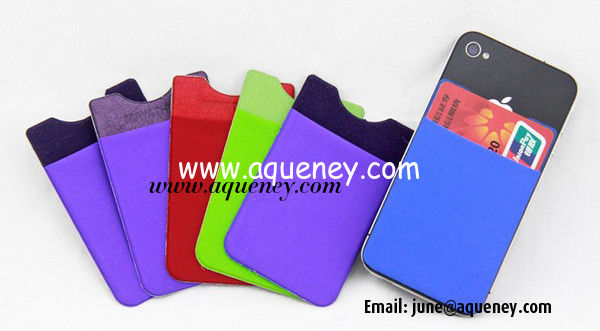3M adhesive sticks nylon smart wallet for mobile phones, card holder for cellphone