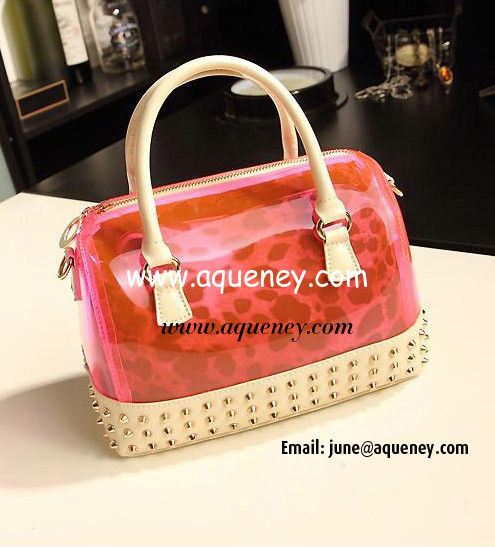 New Fashion Transparent + Leopard Silicone Handbag with 5 Different Color