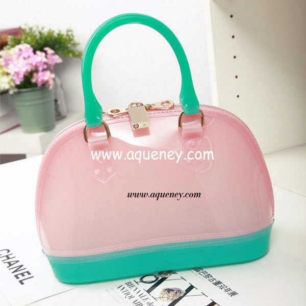 Buy small clear transparent PVC zipper shell bag for ladies,welcome OEM design