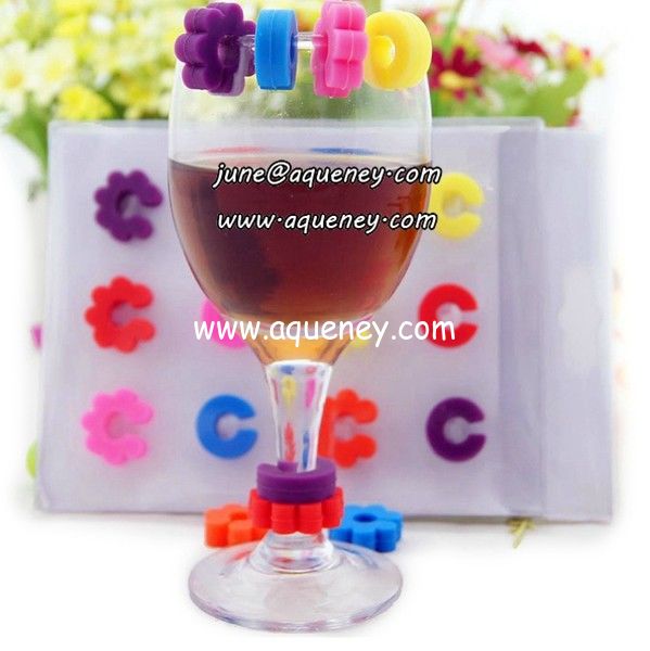 Promotional gift silicone wine glass mark for Christmas decoration