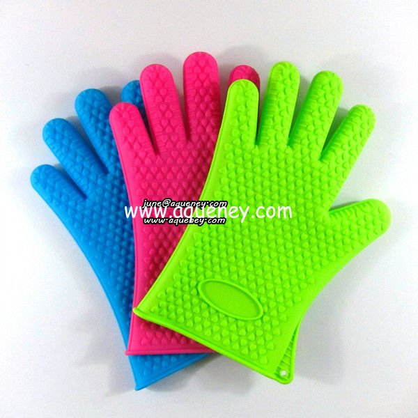 Durable kitchen five fingers silicone glove LOW MOQ and cheap price