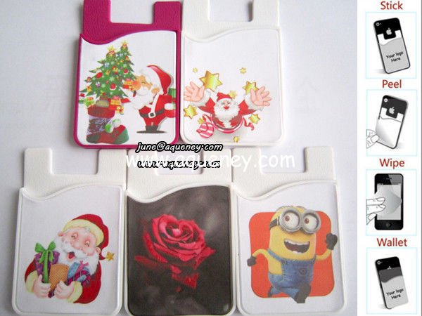 New arrival silicone smart wallet cloth silicone smart wallet with full color printing
