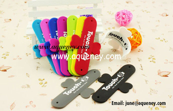 Buy the cheapest colorful one touch silicone phone stand with custom logo printing