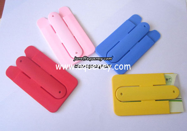 Custom Silicone Phone Holder, Mobile phone case card holder wallet with stand