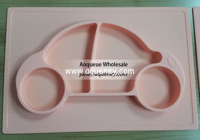 Recycled colorful silicone baby food grade plate non-toxic silicone baby plate with logo embossed