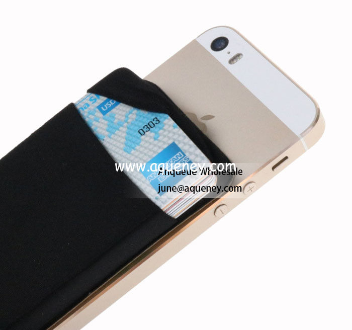 NEW mini pocket wallet sticky 3M Lycra Smart Wallet with factory price,Size 88*57*3MM black color