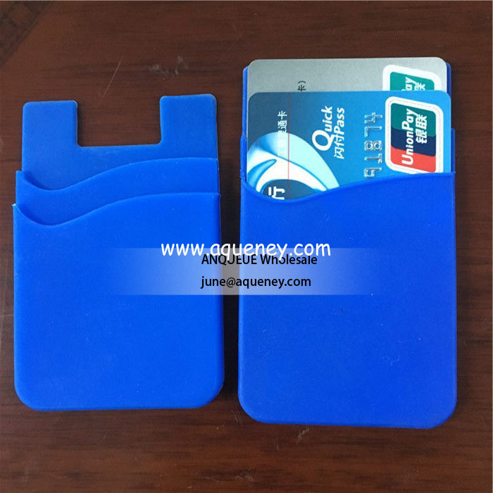 Various Color smart wallet silicone card hold,card holder for cell phone,adhesive card holder