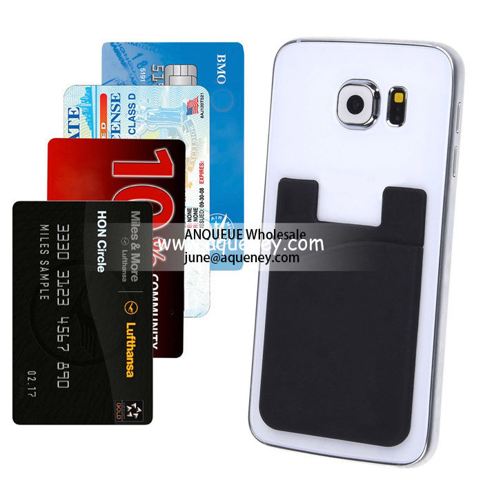 Promotion price $0.3 Back Card Holder Self Adhesive,Silicone various color Rubber Card holder