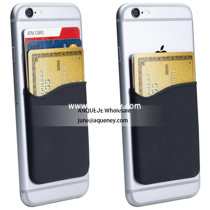 LOW Price $0.3 3M adhesive sticks silicone card holder for mobile phone